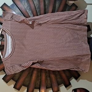 Striped Brown and White Top Euc